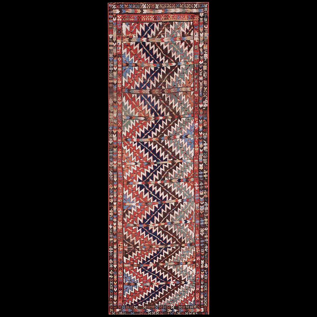 Antique N.W.Persian Rug - 21663 | Persian Tribal 3' 4'' x 10' 4'' | Multi, Origin Persia, Circa: 1860